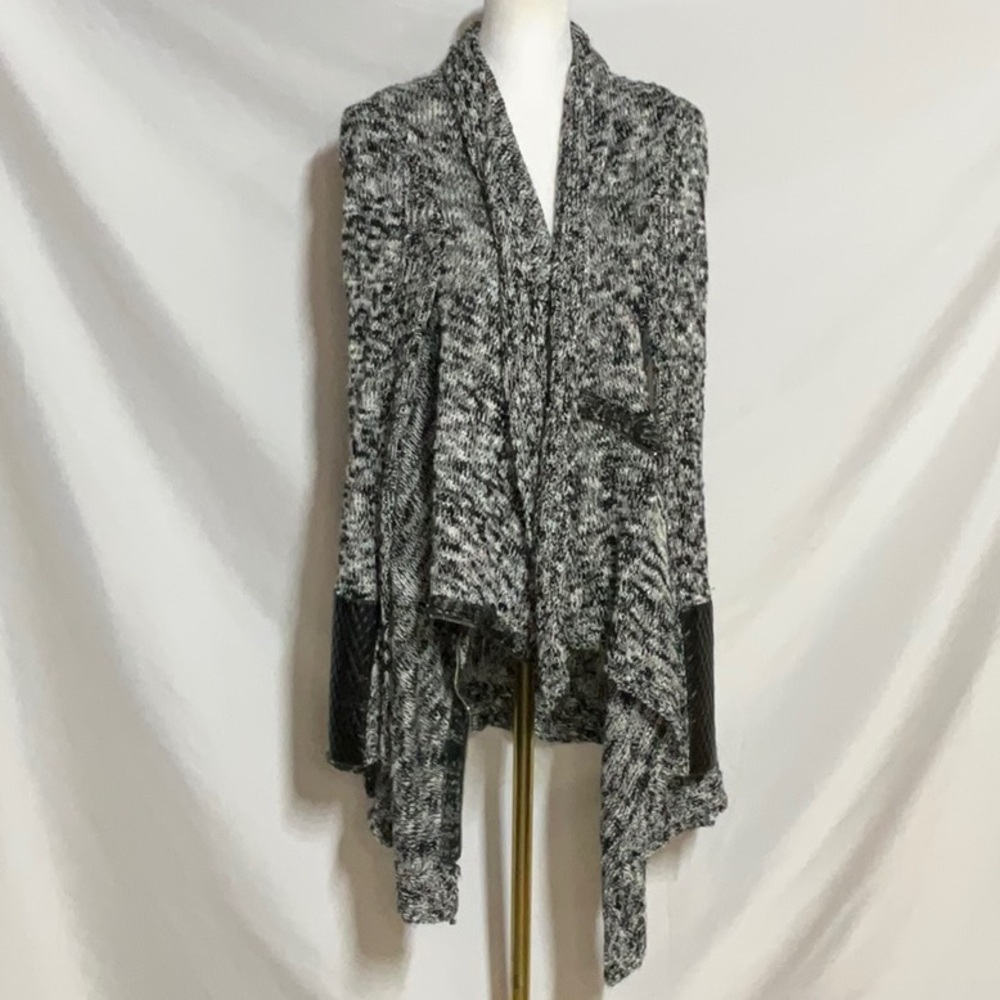 Ark & Co Black and Gray Shrug with Waterfall Front